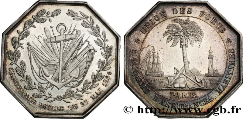 INSURANCES
Type : L’Union des ports 
Date : 1836 
Metal : silver 
Diameter : 34 ...