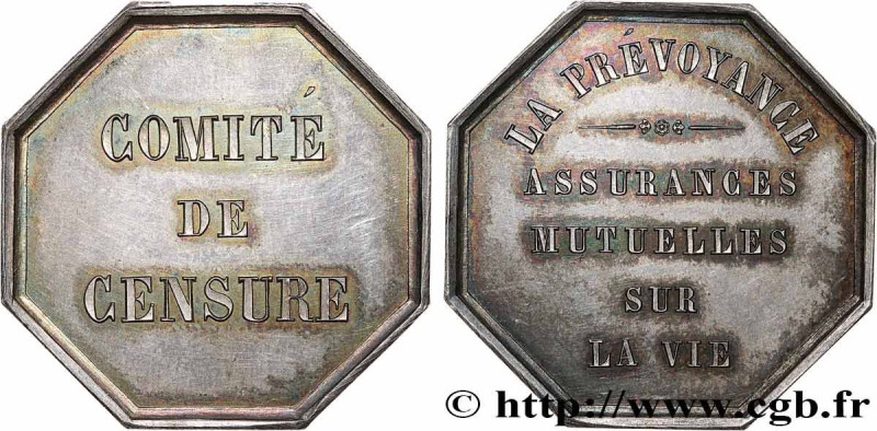 INSURANCES
Type : LA PREVOYANCE - VIE 
Date : 1869 
Metal : silver 
Diameter : 3...