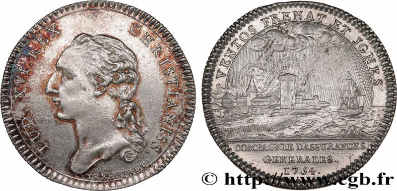 INSURANCES
Type : Les Assurances - MULTIRISQUES 
Date : 1754 
Metal : silver 
Di...