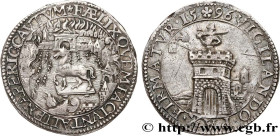 NETHERLANDS
Type : ALLUSION A LA PERFIDIE DES ESPAGNOLS 
Date : 1596 
Mint name / Town : Dordrecht 
Metal : silver 
Diameter : 29  mm
Orientation dies...