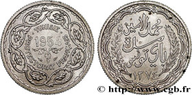 TUNISIA - FRENCH PROTECTORATE
Type : 10 Francs (module de) 
Date : 1954 
Mint name / Town : Paris 
Quantity minted : 1103 
Metal : silver 
Millesimal ...
