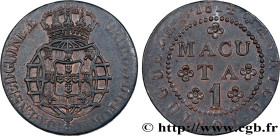 ANGOLA
Type : 1 Macuta Jean Prince Régent 
Date : 1814 
Quantity minted : - 
Metal : copper 
Diameter : 35  mm
Orientation dies : 12  h.
Weight : 12,7...