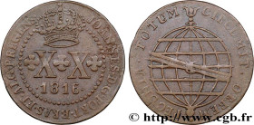 BRAZIL - PRINCE JOHN REGENT
Type : 20 Réis 
Date : 1816 
Mint name / Town : Rio de Janeiro 
Quantity minted : - 
Metal : copper 
Diameter : 30  mm
Ori...
