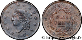 UNITED STATES OF AMERICA
Type : 1 Cent “Matron head” 
Date : 1833 
Quantity minted : 2739000 
Metal : copper 
Diameter : 27,5  mm
Orientation dies : 6...