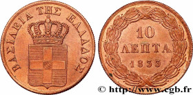 GREECE - KINGDOM OF GREECE – OTTO
Type : 10 Lepta Blason 
Date : 1833 
Quantity minted : 520000 
Metal : copper 
Diameter : 28  mm
Orientation dies : ...