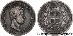 ITALY - KINGDOM OF SARDINIA - CHARLES-ALBERT
Type : 50 Centesimi  
Date : 1845 
Mint name / Town : Turin 
Quantity minted : 16415 
Metal : silver 
Mil...