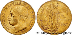 ITALY - KINGDOM OF ITALY - VICTOR-EMMANUEL III
Type : 50 Lire 
Date : 1911 
Mint name / Town : Rome 
Quantity minted : 20000 
Metal : gold 
Millesimal...