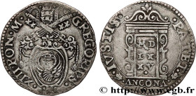 ITALY - PAPAL STATES - GREGORY XIII (Ugo Boncompagni)
Type : Teston 
Date : N.D. 
Mint name / Town : Ancone 
Quantity minted : - 
Metal : silver 
Diam...