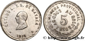 MEXICO
Type : 5 Pesos 
Date : 1915 
Quantity minted : - 
Metal : silver 
Millesimal fineness : 902  ‰
Diameter : 31,5  mm
Orientation dies : 6  h.
Wei...