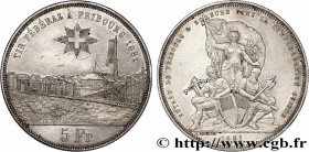 SWITZERLAND
Type : 5 Francs, monnaie de Tir, Fribourg 
Date : 1881 
Quantity minted : 30000 
Metal : silver 
Millesimal fineness : 900  ‰
Diameter : 3...