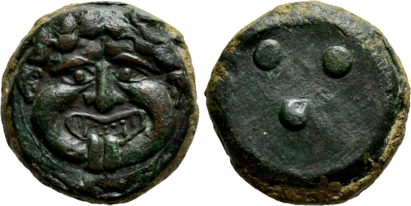 SICILY. Himera. Tetras (Circa 430-420 BC).

Obv: Facing gorgoneion with protru...