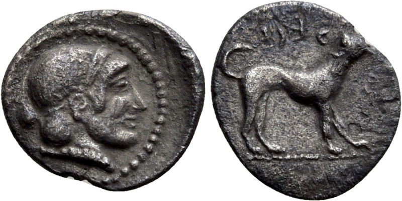 SICILY. Segesta. Litra (Circa 455/0-445/0 BC).

Obv: Head of the nymph Segesta...