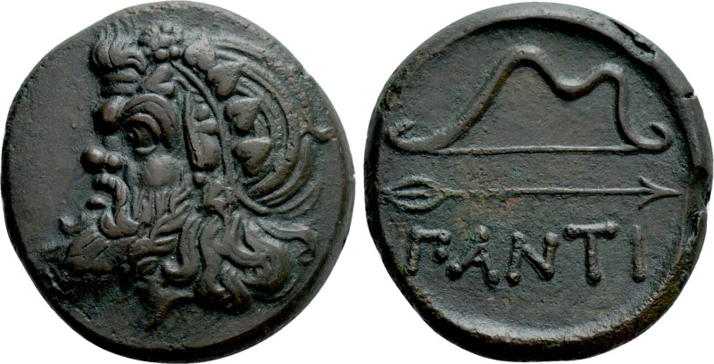 CIMMERIAN BOSPOROS. Pantikapaion. Ae (Circa 340-325 BC). 

Obv: Wreathed head ...