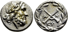 ACHAIA. Achaian League. Antigoneia (Mantinea). Triobol or Hemidrachm (Circa 188-180 BC)