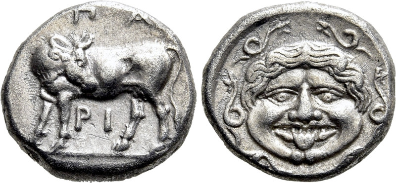 MYSIA. Parion. Hemidrachm (4th century BC). 

Obv: ΠΑ / ΡΙ. 
Bull, with head ...