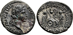 AUGUSTUS (27 BC-14 AD). Fourrèe Denarius. Lugdunum