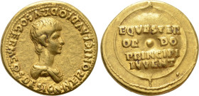 NERO (Caesar, 50-54). GOLD Aureus. Struck under Claudius (51-54). Rome