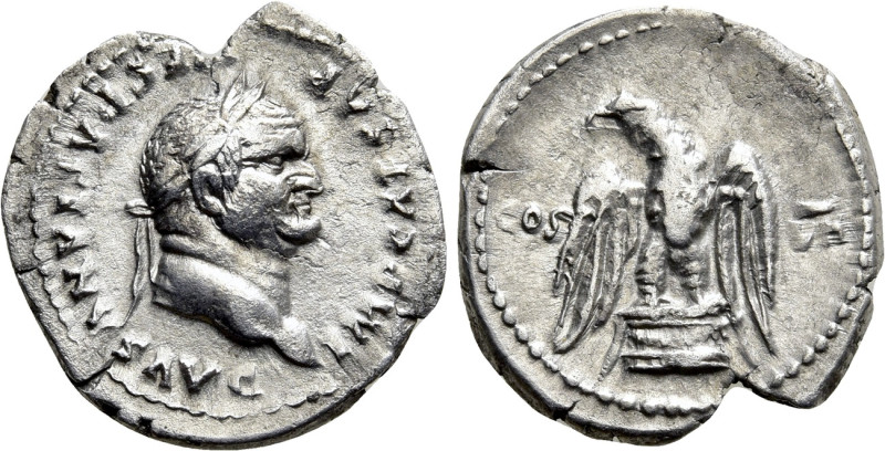 VESPASIAN (69-79). Denarius. Rome. 

Obv: IMP CAESAR VESPASIANVS AVG. 
Laurea...