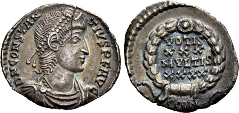 CONSTANTIUS II (337-361). Siliqua. Arelate. 

Obv: D N CONSTANTIVS P F AVG. 
...