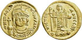 MAURICE TIBERIUS (582-602). GOLD Solidus of 22 Siliquae. Constantinople
