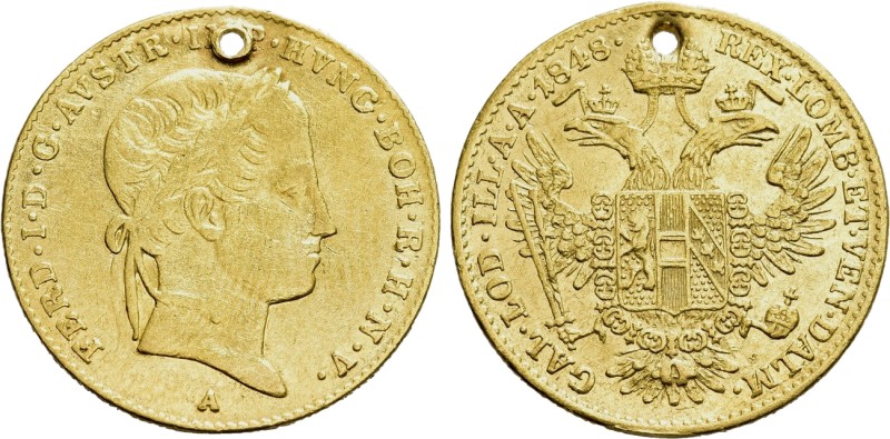 AUSTRIA. Ferdinand I (1835-1848). GOLD Ducat (1848-A). Wien (Vienna).

Obv: FE...