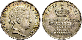 AUSTRIAN EMPIRE. Ferdinand I (1835-1848). Silver pattern strike from the dies of Ducat (1835). Homage in Vienna