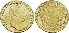 AUSTRIAN EMPIRE. Franz Joseph I (1848-1916). GOLD Ducat (1854-E). Karlsburg