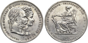 AUSTRIAN EMPIRE. Franz Joseph I, with Elisabeth (1848-1916). Doppelgulden (1879). Vienna. Commemorating the Royal Silver Wedding