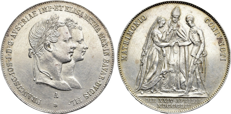 AUSTRIAN EMPIRE. Franz Joseph I (1848-1916). 1 Gulden (1854-A). Wien (Vienna). C...