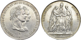 AUSTRIAN EMPIRE. Franz Joseph I (1848-1916). 1 Gulden (1854-A). Wien (Vienna). Commemorating his marriage to Elisabeth von Bayern