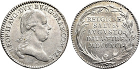 AUSTRIAN NETHERLANDS. Brabant. Leopold II (1790-1792). Silver pattern strike from the dies of Ducat (1791)
