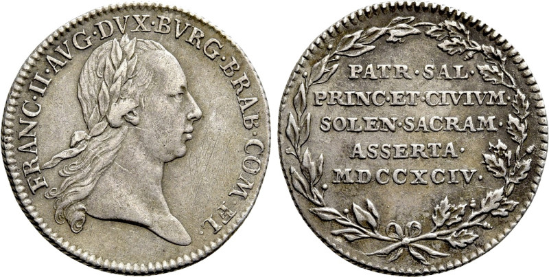 AUSTRIAN NETHERLANDS. Brabant. Franz II (1792-1806). Silver pattern strike from ...