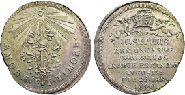 GERMANY. Augsburg. Silver pattern strike from the dies of 2 Ducats (1690). Coronation of Joseph I as Holy Roman Emperor