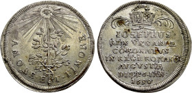 GERMANY. Augsburg. Silver pattern strike from the dies of Ducat (1690). Coronation of Joseph I as as Holy Roman Emperor