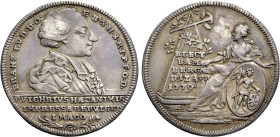 GERMANY. Bamberg.  Franz Ludwig von Erthal (1779-1795). Silver pattern strike from the dies of Ducat (1779). Homage to the city of Bamberg