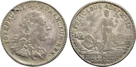 GERMANY. Frankfurt. Silver pattern strike from the dies of 2 Ducats (1764). Coronation of Koseph II as Holy Roman Emperor