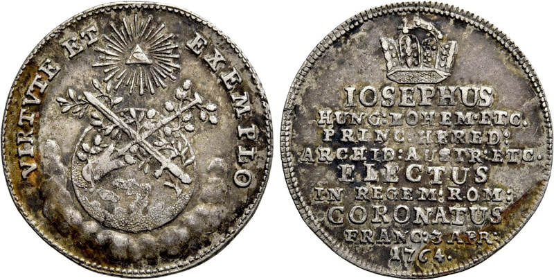 GERMANY. Frankfurt. Silver pattern strike from the dies of 3/4 Ducat (1764). Cor...