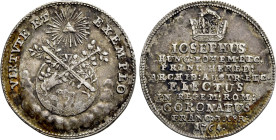 GERMANY. Frankfurt. Silver pattern strike from the dies of 3/4 Ducat (1764). Coronation of Joseph II as Holy Roman Emperor
