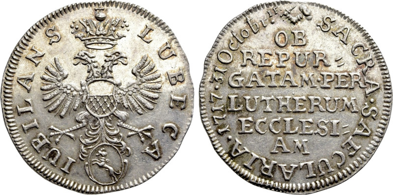 GERMANY. Lübeck. Silver pattern strike from the dies of Ducat (1717). Commemorat...