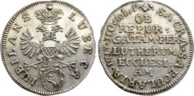 GERMANY. Lübeck. Silver pattern strike from the dies of Ducat (1717). Commemorating the 200th anniversary of the Reformation