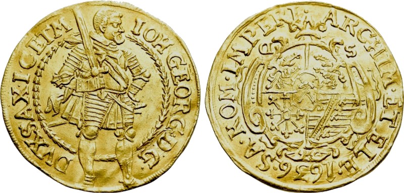 GERMANY. Saxony. Johann Georg I (1615-1656). GOLD 2 Dukat (1636).

Obv: IOH GE...