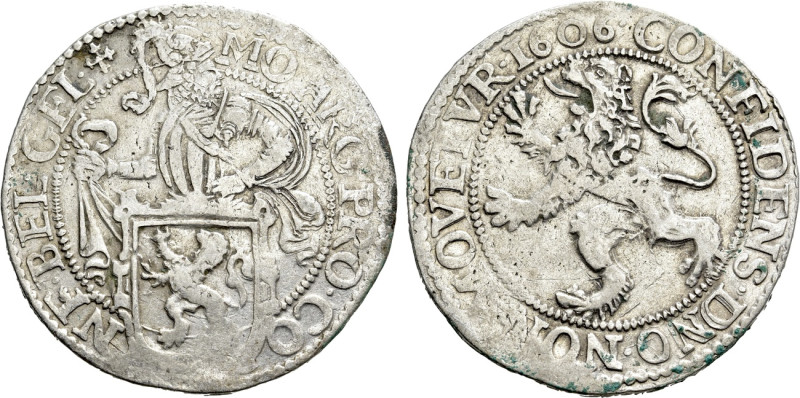 NETHERLANDS. Gelderland. Lion Dollar or Leeuwendaalder (1606). 

Obv: MO ARG P...