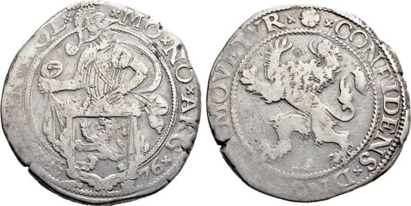 NETHERLANDS. Holland. Lion Dollar or Leeuwendaalder (1576). 

Obv: MO NO ARG O...