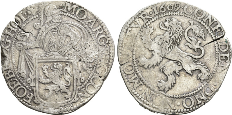 NETHERLANDS. Holland. Lion Dollar or Leeuwendaalder (1609). 

Obv: MO ARG PRO ...