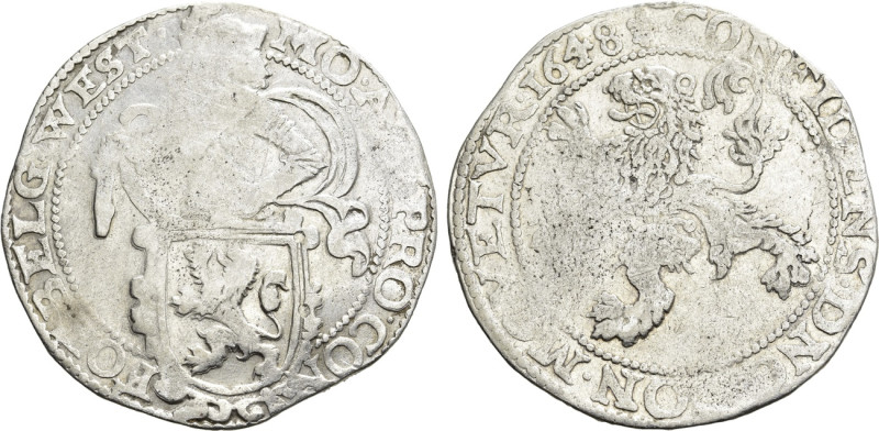 NETHERLANDS. West Friesland. Lion Dollar or Leeuwendaalder (1648). 

Obv: MO A...