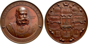 AUSTRIAN EMPIRE. Franz Joseph (1848-1916). Medal (1890). Wien (Vienna). By W. Pittner. Commemorating the first and second city expansion