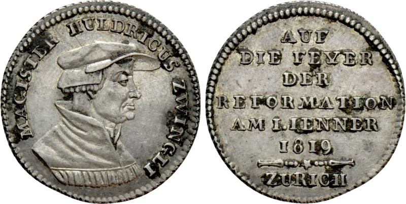 SWITZERLAND. Canton Zurich. Zürich. Medal (1819). Commemorating the 300th Annive...
