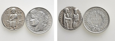 2 Coins of Venice and France. 

Obv: .
Rev: .

. 

Condition: See picture...