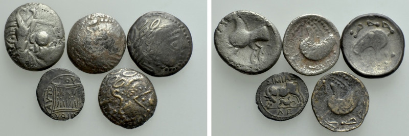 5 Celtic and Greek Coins. 

Obv: .
Rev: .

. 

Condition: See picture.
...