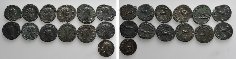 13 Antoniniani of Gallienus; Animals on Reverse. 

Obv: .
Rev: .

. 

Con...